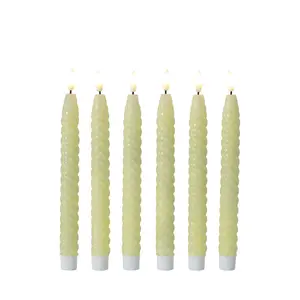 New Design Candle Battery Operated Set 6pcs Tapered Led Candles Wedding Church Decor Circle Candles Lights With Remote Control