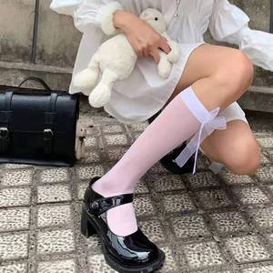 Japanese Style Girly Bow Lolita Mid Calf <b>Socks</b> Transparent Slouch <b>Socks</b> For Women Youth 18 40 Years Old - Product Image 4