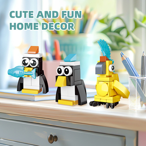 JIESTAR MOC <span class=keywords><strong>Mini</strong></span> figuras de animales lindos juego de bloques de construcción plástico educativo modelo coleccionable creativo DIY novedad regalo conjunto - Product Image 4