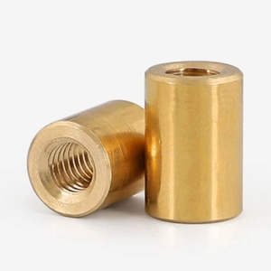 Écrou de raccordement rond en laiton sur mesure, à trou traversant, vis de connexion filetée, tige filetée M2 à M6, colonne ronde en <span class=keywords><strong>cuivre</strong></span> - Product Image 3