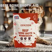 Suplemen Hewan Peliharaan Bubuk Kaldu Tulang Sapi Multivitamin Tinggi Protein untuk Anjing Kucing Penyerapan Cepat Meningkatkan Kesehatan Sendi Meningkatkan