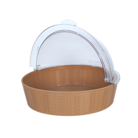 Panier de présentation et de stockage pour buffet traiteur, pour pain, fruits, légumes, avec couvercle en polycarbonate