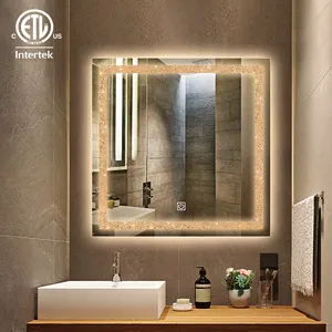 2023 nuovo design elegante 18 24 36 42 pollici cristallo led specchio da parete da bagno brillante con specchio da bagno con luce di cristallo fatto a mano