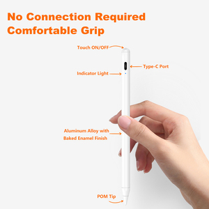 ปากกาสไตลัสแบบ Capacitive สำหรับ <span class=keywords><strong>iPad</strong></span> 2018-2026 ขายส่ง, รองรับการเอียง, ด้ามจับหนาพิเศษ, ป้องกันการสัมผัสโดยฝ่ามือ, ติดตั้งด้วยแม่เหล็ก, ชาร์จผ่านพอร์ต Type-C - Product Image 4
