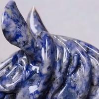 Sculpture de tête de cheval en marbre bleu naturel de Bolivie, sculptée à la main, polie à haute brillance, statue Art Déco, décoration pour la maison ou le bureau, cadeau