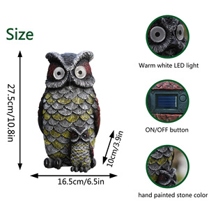 Lampe solaire <span class=keywords><strong>de</strong></span> jardin en forme <span class=keywords><strong>de</strong></span> hibou, étanche, pour extérieur, cour, balcon, <span class=keywords><strong>terrasse</strong></span>, <span class=keywords><strong>décoration</strong></span> paysagère, équipement automatique <span class=keywords><strong>de</strong></span> nuit - Product Image 6