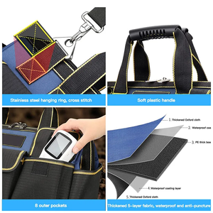 กระเป๋าใส่เครื่องมือทนทานจุของได้มากกระเป๋าใส่เครื่องมือช่างไฟฟ้ากระเป๋าใส่ของหนักกระเป๋าเครื่องมือช่างไฟฟ้ากระเป๋าสะพายไหล่ - Product Image 4