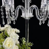 Porte-bougie à 5 bras en acrylique transparent, style nordique moderne et classique, de luxe, pour centre de table de mariage, banquet, fête ou dîner