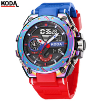 Jam Tangan Digital Karet Digital 8060 Kronograf Tahan Air 5BAR Alarm Multifungsi Olahraga Luar Ruangan Fashion Pria Logo Kustom