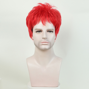 Precio <span class=keywords><strong>de</strong></span> fábrica al por mayor, pelucas <span class=keywords><strong>de</strong></span> Cosplay para hombres, <span class=keywords><strong>rojo</strong></span> corto con flequillo, Peluca <span class=keywords><strong>de</strong></span> <span class=keywords><strong>pelo</strong></span> sintético <span class=keywords><strong>de</strong></span> alta calidad para hombres <span class=keywords><strong>de</strong></span> fiesta recta Natural - Product Image 1