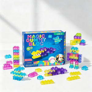 Bloques de Construcción Suaves de Gelatina, Juguete Sensorial Montessori para Niños Pequeños, Rompecabezas de Construcción Apilable de TPE, Portátil para Viajes y Aula - Product Image 1