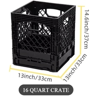 Caisses à lait en plastique pliables de 16 QT avec couvercle en bois