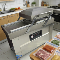 Scelleuse sous vide à double chambre haute performance 800PD, emballage alimentaire commercial, utilisation double sec et humide, fonctionnement simple 304