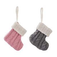 Mini chaussettes tricotées de Noël rose nordique Mini décorations de cadeaux de Noël