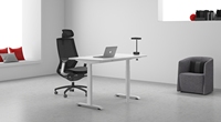 Table d'ordinateur moderne en bois massif OMNI, poste de travail PC, bureau assis-debout, bureau debout pour la maison, réglable en hauteur électriquement