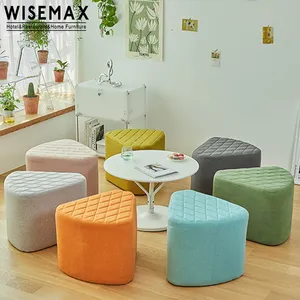 WISEMAX Furnitur Dalam Ruangan Perabot Rumah Modern Desain Nordic Kain Sofa Kursi Bangku Sudut Ottoman Bangku Kaki Kecil Ottoman