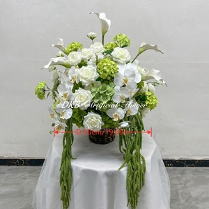 <span class=keywords><strong>Bouquet</strong></span> <span class=keywords><strong>de</strong></span> fleurs artificielles prêtes à être expédiées pour mariage, Calla Lily, rose blanche, rose verte, hortensia, boule <span class=keywords><strong>de</strong></span> fleurs <span class=keywords><strong>de</strong></span> 50 cm, centre <span class=keywords><strong>de</strong></span> table - Product Image 2