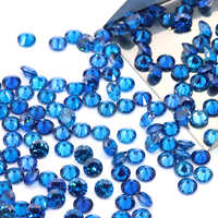 5A qualité saphir bleu zircon cubique pierres rondes coupe brillante 5m/6mm/7mm/8mm pierre CZ en vrac
