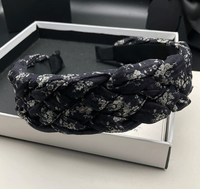 Retro Gewebte Blumenmuster Handgemachte Damen-Stoff-Haarschleife mit Breiter Krempe für Erwachsene, Neues Temperamentvolles Allrounder-Accessoire zum Valentinstag