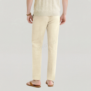 <span class=keywords><strong>Pantaloni</strong></span> <span class=keywords><strong>Estivi</strong></span> in <span class=keywords><strong>Lino</strong></span> per <span class=keywords><strong>Uomo</strong></span>, Leggeri, Traspiranti, di Alta Qualità, con Logo Personalizzato - Product Image 3