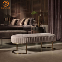 Ensemble de meubles de chambre à coucher en velours, de luxe, moderne, gris