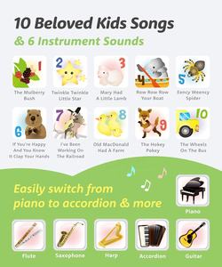 Livre sonore OEM pour piano, 6 sons d'<span class=keywords><strong>instruments</strong></span>, 10 chansons pour enfants, apprendre la <span class=keywords><strong>musique</strong></span> en pressant, livre interactif en carton, pages en carton, personnalisable - Product Image 6