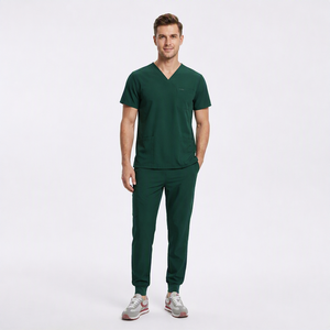 Tenues médicales personnalisées : Ensemble haut col en V et pantalon pour usage médical, extensible dans les 4 sens, doux et respirant - Product Image 3