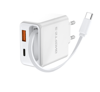 Nouveauté Chargeur rapide multifonction 35W GaN avec câble rétractable Type-C USB-A PD 3.0 QC 5V/3A pour téléphones mobiles