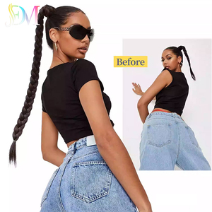 Doux Cool Dreadlocks boxe torsion tresse couleur unie cheveux accessoires perruque haute queue de cheval torsion longue tresse Simulation cheveux - Product Image 1