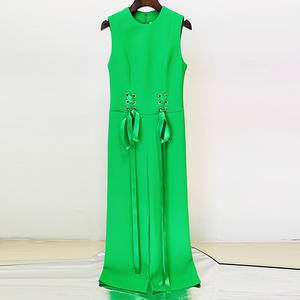 Bettergirl 2024 bahar serisi yeni avrupa ve amerikan yıldız moda kurdele bağı-up kolsuz geniş bacak tulum - Product Image 2