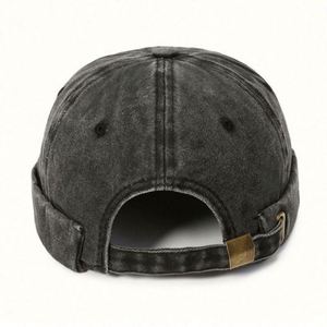 Wholesale Eco-Friendly Promotional Washed Denim Fabric Vintage Custom Brimless Baseball Cap Sporty Formal Puff Printing - Product Image 2