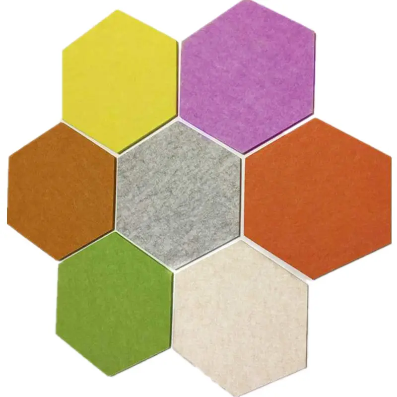Panneaux acoustiques hexagonaux décoratifs en Fiber de Polyester, haute densité, insonorisants, pour Home cinéma
