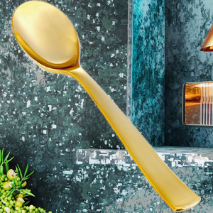 Gold Plated Tea Spoon With Long Handle <b>Mirror</b> Polish Modern Design Durable Metal Utensil For Party Use - Product Image 2