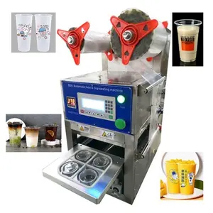 4 Cups Sealer Machine Automatic Plastic Juice Cup Sealing Machine