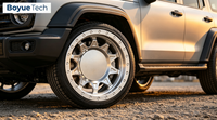 Jantes forgées monobloc tout-terrain Silver Machined Beadlock 16-24 pouces PCD 5108/5112/5114.3/5115/5120/5130 pour 4x4, SUV et camions