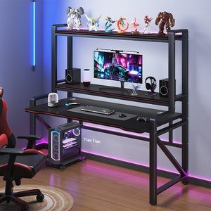 Moderna scrivania per Computer a doppio motore semplice in stile legno pannello da scrivania per la casa studio ufficio <span class=keywords><strong>E</strong></span> camera da letto per <span class=keywords><strong>E</strong></span>-sport di scrittura - Product Image 4