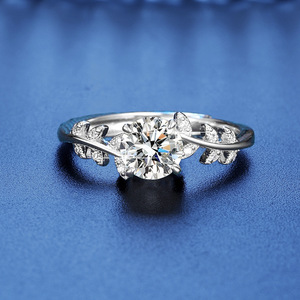 Bague ajustable pour femme en argent sterling S925 avec moissanite, sertie à griffes, design niche Déesse <span class=keywords><strong>Laurier</strong></span>, électroplaquée, vente en gros sur stock - Product Image 3