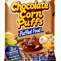 Cheese-Plan 65g Snacks de maïs semi-mous gonflés sans graisses trans, saveur chocolat, prêts à consommer