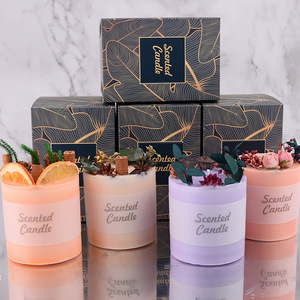 Mori DIY Main Aromathérapie Cire De Soja Bougie Fleur Séchée Couleur avec Motif De Fruits Personnalisé Parfum Main Cadeau - Product Image 3