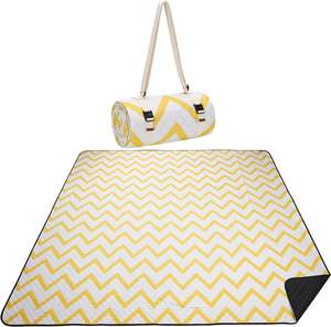 Suprimentos Fabricação Têxtil Tapete Ao Ar Livre Quilting Cobertor De Piquenique Ponderado Tapetes De Piquenique Chevron Com Cantos Pesados - Product Image 1