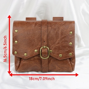 Borsa da Cintura in Pelle PU con Rivetti Medievali, Marsupio Vintage Rinascimentale da Pirata Mercenario LARP, Sacchetto Portaoggetti Staccabile - Product Image 6