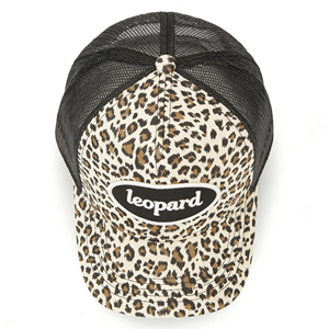 6-Panel <b>Leopard</b> <b>Print</b> Mesh Back Sporty Vintage Baseball Cap Adjustable Snapback Sun <b>Hat</b> for Outdoor Sports - Product Image 3
