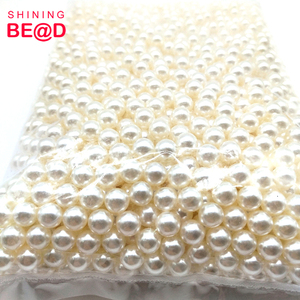 Perle sfuse bianche Beige rotonde all'ingrosso da 8 mm perle di <span class=keywords><strong>plastica</strong></span> ABS senza fori per la creazione di gioielli accessori artigianali fatti a mano - Product Image 1