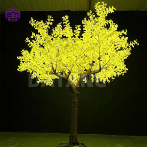 Outdoor LED Ginkgo Tree <b>Light</b> with Bright Golden Leaves Effect for Christmas Landscape Display Customizable Colors - Product Image 2