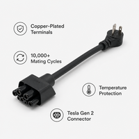 Cable de Extensión para Cargador de Vehículos Eléctricos LANYUE NEMA5-20P, Adaptador para Tesla, Nuevo para Fabricación