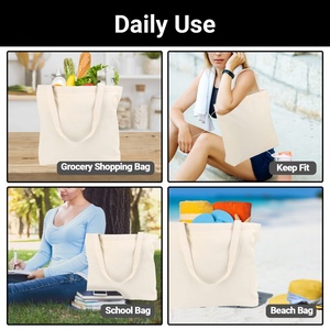 Túi Tote Sinh Thái Đựng Đồ Mua Sắm Kích Thước Tiêu Chuẩn Chất Lượng Bãi Biển Chất Lượng In Logo Tùy Chỉnh 5Oz 8Oz 10Oz Túi Tote Cotton Lớn - Product Image 2