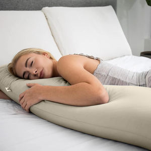 Oreiller en mousse à mémoire de forme de forme oblongue, fermeté moyenne, pour les dormeurs sur le côté, couleur unie, pour salon et chambre à coucher - Product Image 1