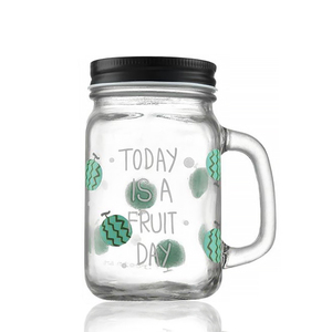 Bán Buôn Lưu Trữ Chai 500Ml 16Oz Vòng Salad Đóng Hộp Dưa Nước Sốt Gia Vị Thủy Tinh Mason <span class=keywords><strong>Jar</strong></span> Container Với Xử Lý Kim Loại Nắp - Product Image 4