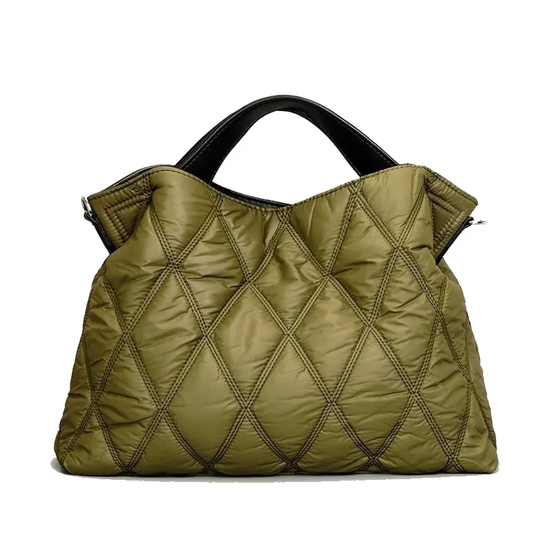 High Quality Quilt Puffy Tote Bag Winter Fall Casual luxury Puffer Handbag custom