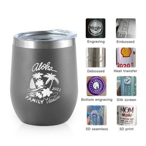 Vaso de Vino sin Tallo de Acero Inoxidable con Recubrimiento en Polvo de 12oz, Diseño USA Warehouse, Vasos de Vino y Café de Doble Pared con Aislamiento al Vacío - Product Image 5